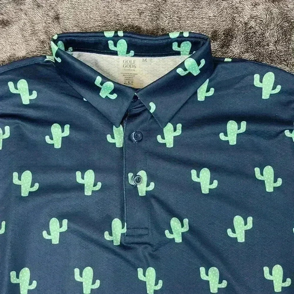 Golf Gods Australia Saguaro Cactus Cool Tech Polo Men's M Performance Golf - Picture 2 of 9
